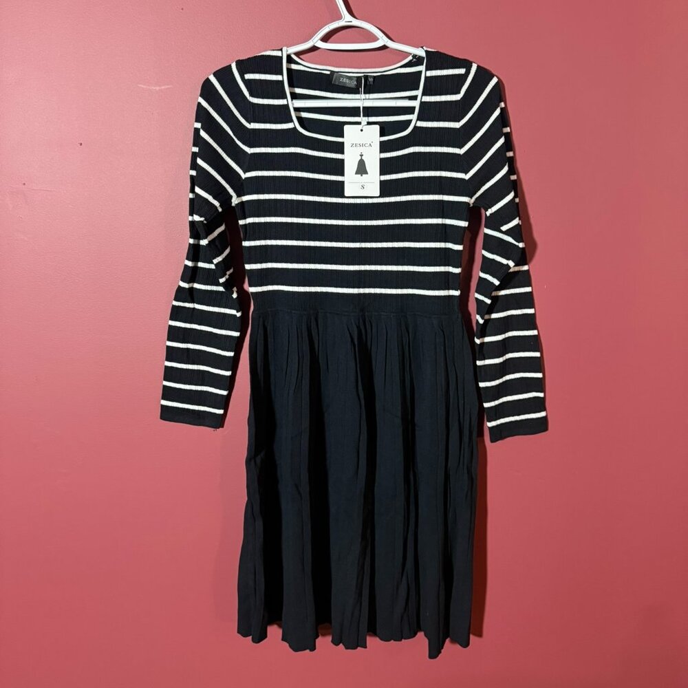 Zesica Women's Dress Back and White Small